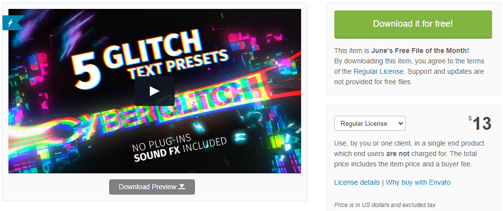 Glitch Title Presets