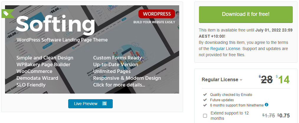 Softing - WordPress Landing Page